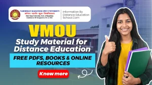 VMOU Study Material for distance education free PDfs Books Online Resources